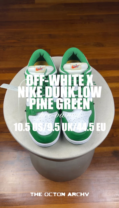 Off-White x Nike Dunk Low 'Pine Green' Size 10.5 Pre-Owned