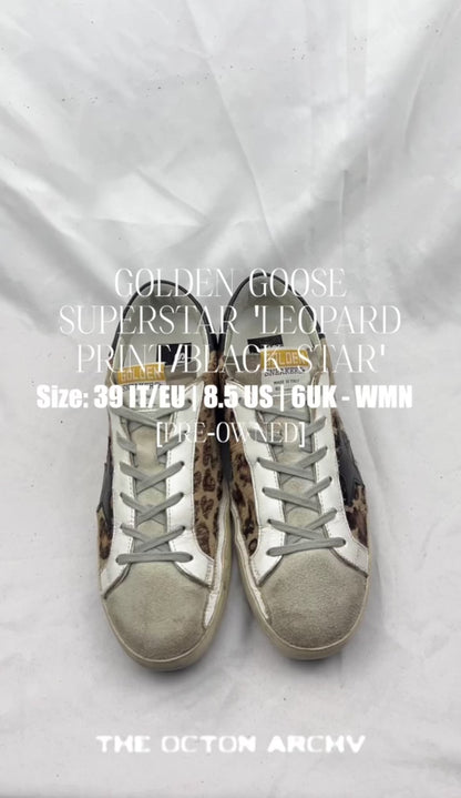 Golden Goose Women's Superstar 'Leopard Print/Black Star' Size 39 Pre-Owned