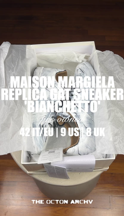 Maison Margiela Replica Gat Low Top Sneaker 'Bianchetto' Size 9 Pre-Owned