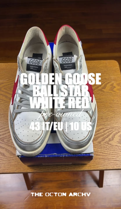 Golden Goose Ball Star 'White/Silver/Red' Size 43 Pre-Owned