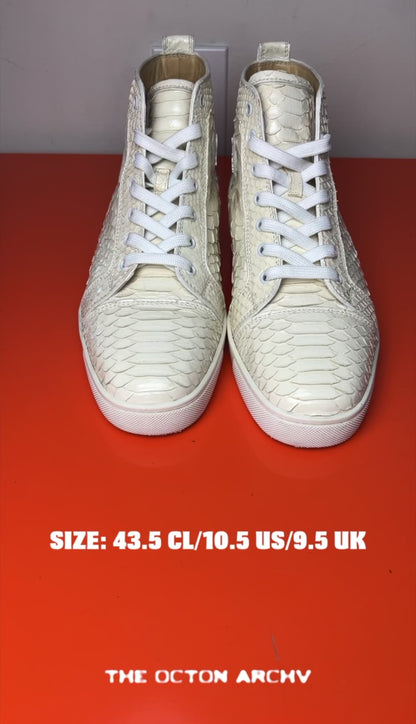 Christian Louboutin Louis Orlato Flat Python Sneaker 'Ivory' Size 43.5 Pre-Owned