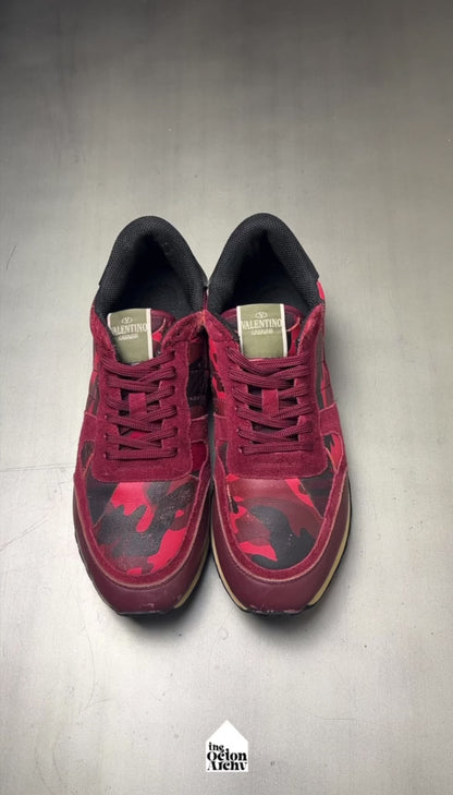 Valentino Rockrunner Sneaker 'Red Camo' Size 44 Pre-Owned