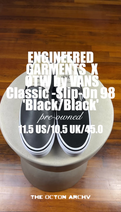 Engineered Garments x OTW by Vans Classic Slip-On 98 'Black' Size 11.5 Pre-Owned