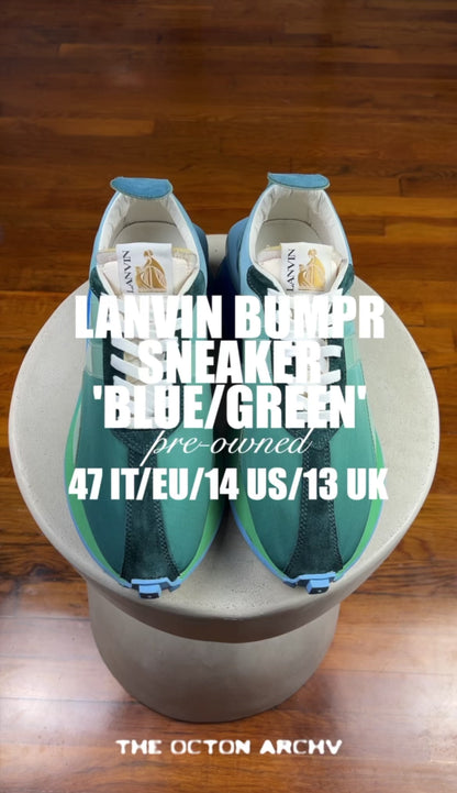Lanvin Bumpr Sneaker in Nylon 'Blue/Green' Size 14 Pre-Owned