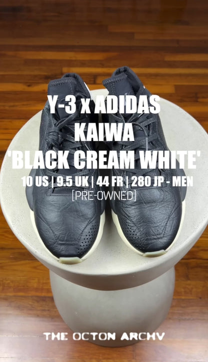 Y-3 Adidas Kaiwa 'Black Cream White' Size 10 Pre-Owned