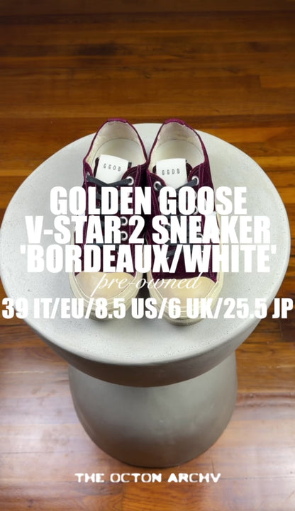 Golden Goose V-Star 2 'Velvet Bordeaux/White' Size 39 Pre-Owned