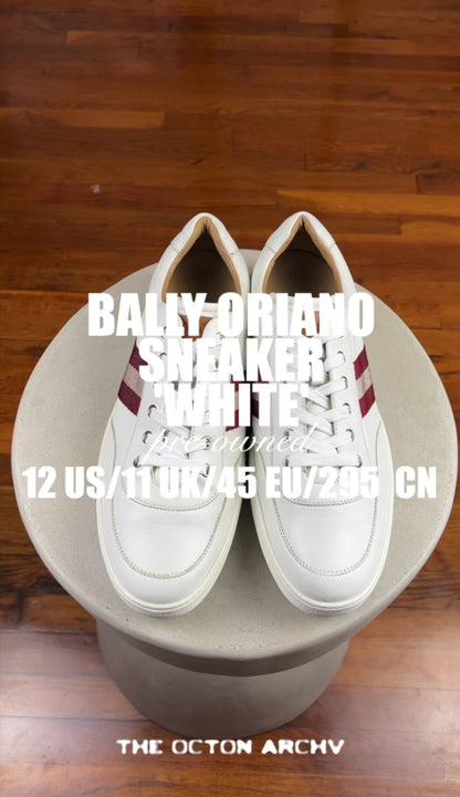 Bally Classic Oriano Leather Sneakers 'White' Size 12 US Pre-Owned