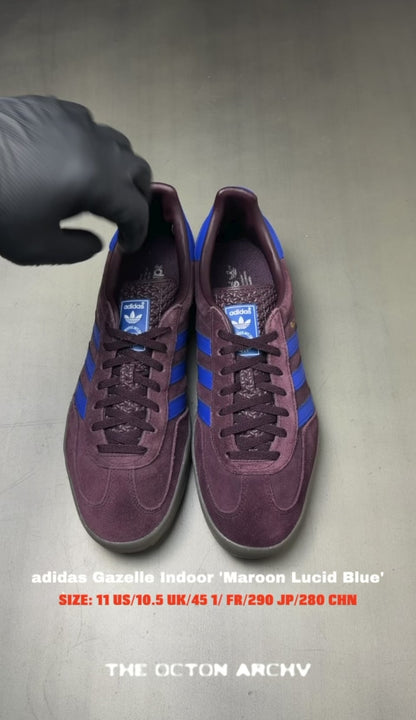 Adidas Gazelle Indoor 'Maroon Lucid Blue' FW22 Size 11 Pre-Owned
