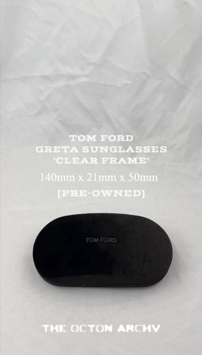 Tom Ford Women's Polarized Lens Greta Sunglasses 'Clear Frame' Pre-Owned