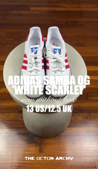 Adidas Samba OG 'White Scarlet' Size 13 Brand New