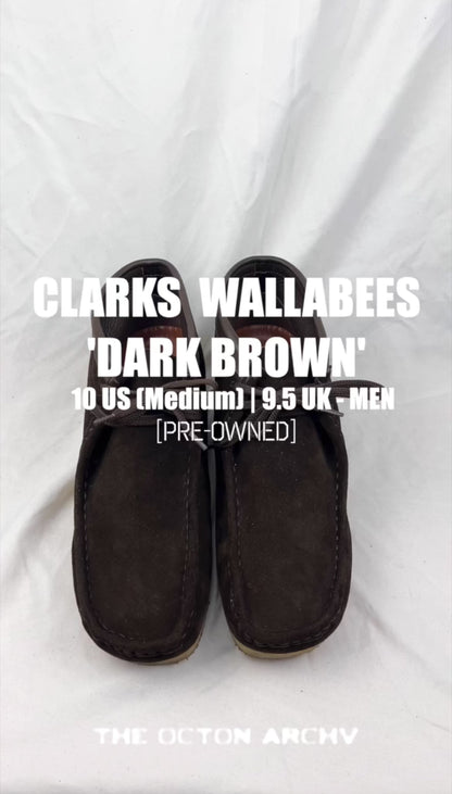 Clarks Wallabee Boot 'Dark Brown' Size 10 Pre-Owned