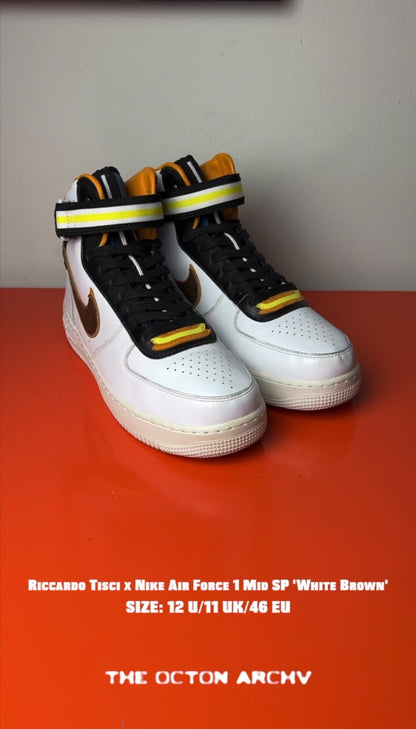 Riccardo Tisci x Nike Air Force 1 Mid SP 'White Baroque Brown' SS14 Size 12 Pre-owned
