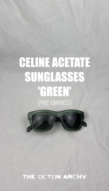 Celine Acetate Sunglasses 'Green' One Size Pre-Owned