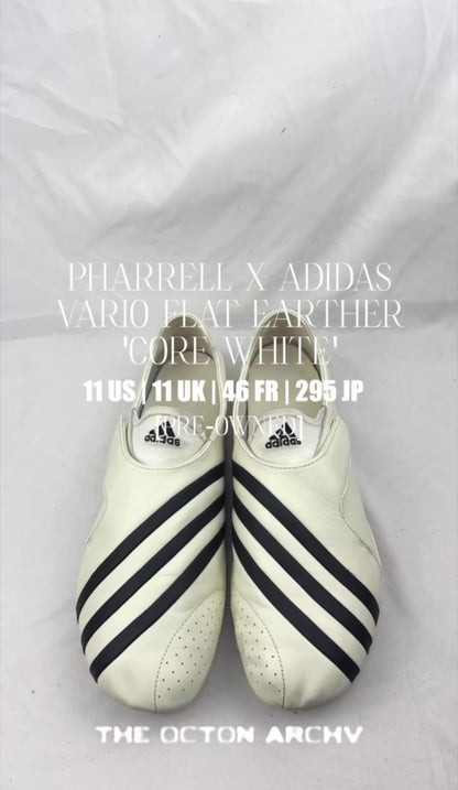 Pharrell x adidas Vario Flat Earther 'Core White' Size 11.5 Pre-Owned
