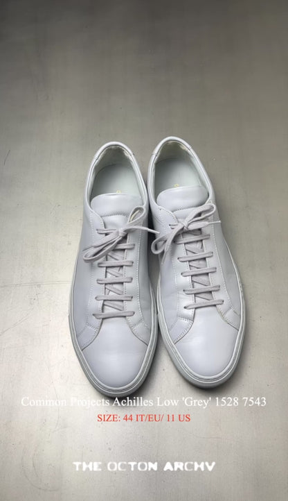 Common Projects Achilles Low Leather Sneaker 'Grey' Size 11 Pre-Owned