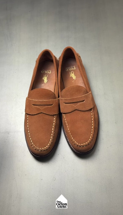 Polo Ralph Lauren Alston Suede Penny Loafer 'Brown' Size 10.5 Pre-Owned