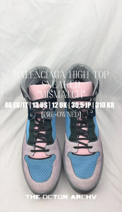 Balenciaga High Top Sneaker 'Mismatch' Size 46 Pre-Owned