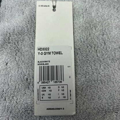 Y-3 Detailed Logo Gym Towel 'Black/White' FW21 Brand New